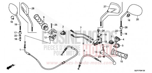 LEVIER DE GUIDON/COMMUTATEUR/CABLE NSC50E de 2014